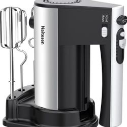 600W 10 Speed Electric Hand Mixer Powerful with Turbo Handheld Mixer for Baking Cake Lightweight & Efficiency Kitchen Mixer with Beaters Dough Hooks, 