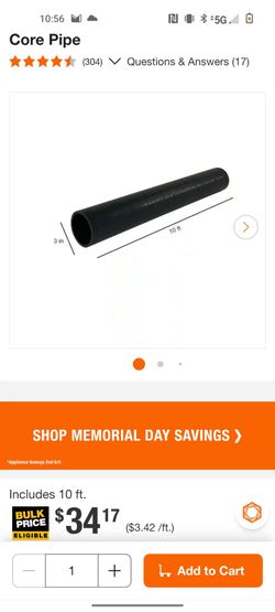 9' 7" ABS 3" Pipe