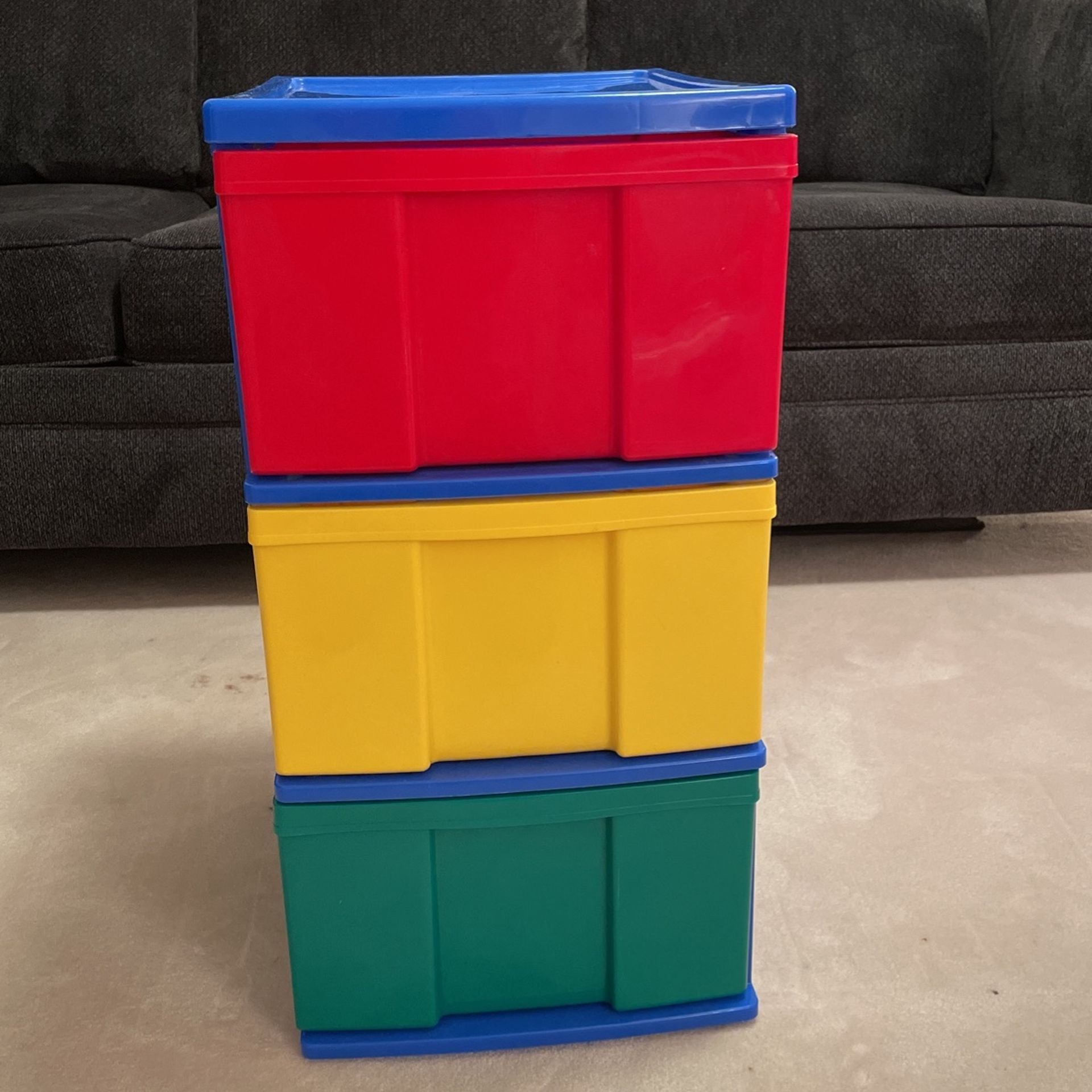 Plastic Primary Colored Storage Drawers