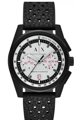 Armani Exchange Men’s Black and White Chronograph Watch