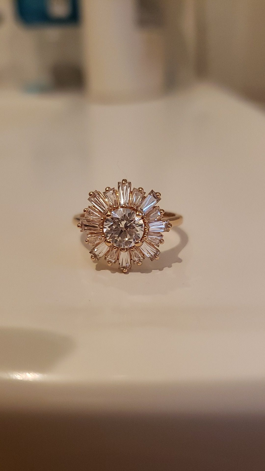 Swarovski Ring (Size 7) Rose gold plated