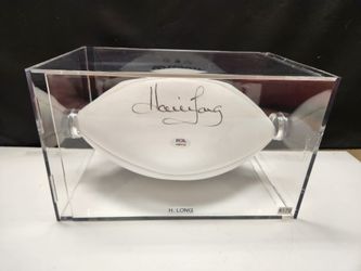 Raiders Howie Long Signed, PSA-Certified Football In Display Case