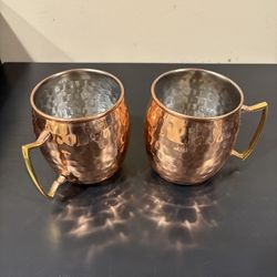 hammered copper Moscow Mule mug Pair