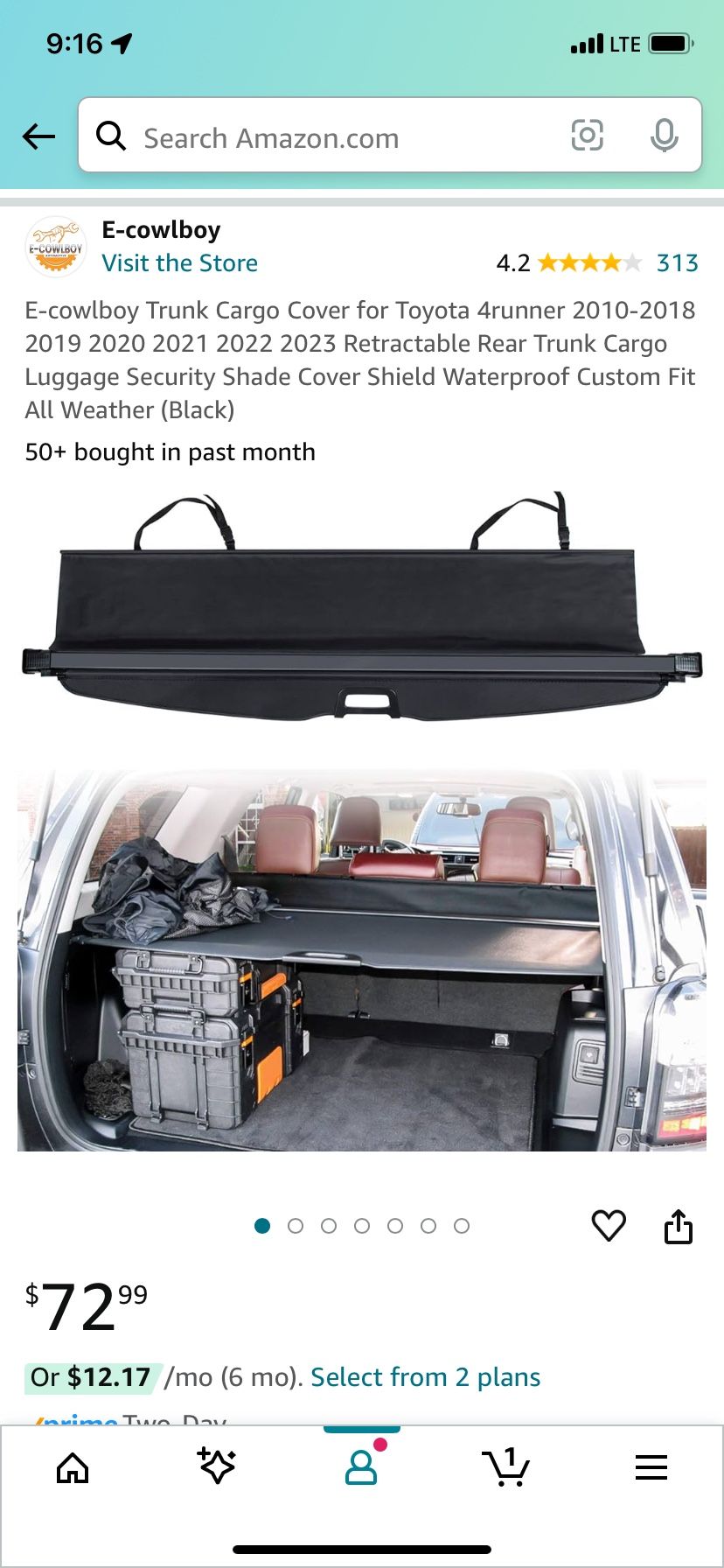 5th Gen 4runner Trunk Cargo Cover