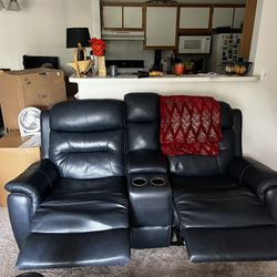 2 Leather Recliner Sofas 