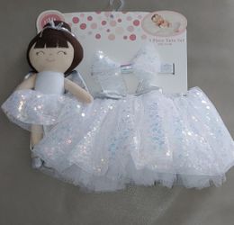 Baby 3 Pc Tutu And Doll Set