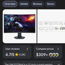 27 Inch Dell Curved Monitor 