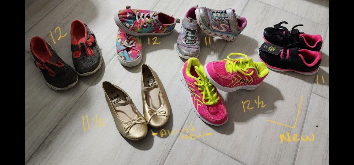 Girls Shoes Size 11 to 12. 6 Pairs For $40