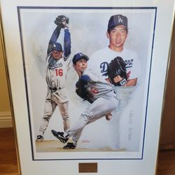 LA Dodgers Hideo Nomo Lithograph By Anthony Douglas 