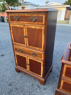 Vintage small tall Wood Cabinet dresser