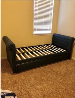 Navy blue Tufted twin Frame (top bed only)