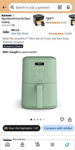 Bella 4qt Slim Air Fryer