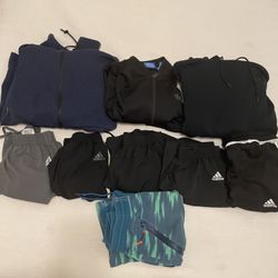 Adidas Mens Small 9 Piece Bundle Hoodies Jacket Pants Shorts