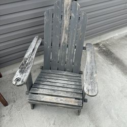 Grey Wood Adirondack Chair