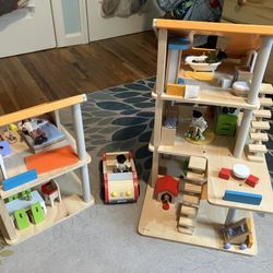 Plan Toys Chalet Wooden Doll House (fully furnished)