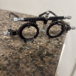 Vintage Adjustable Trial Frame – Optometry Exam Tool – PD Scale & Axis Dials – Medical Collectible