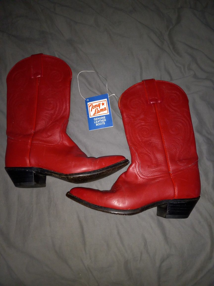Red Tony Lama Cowboy Boots