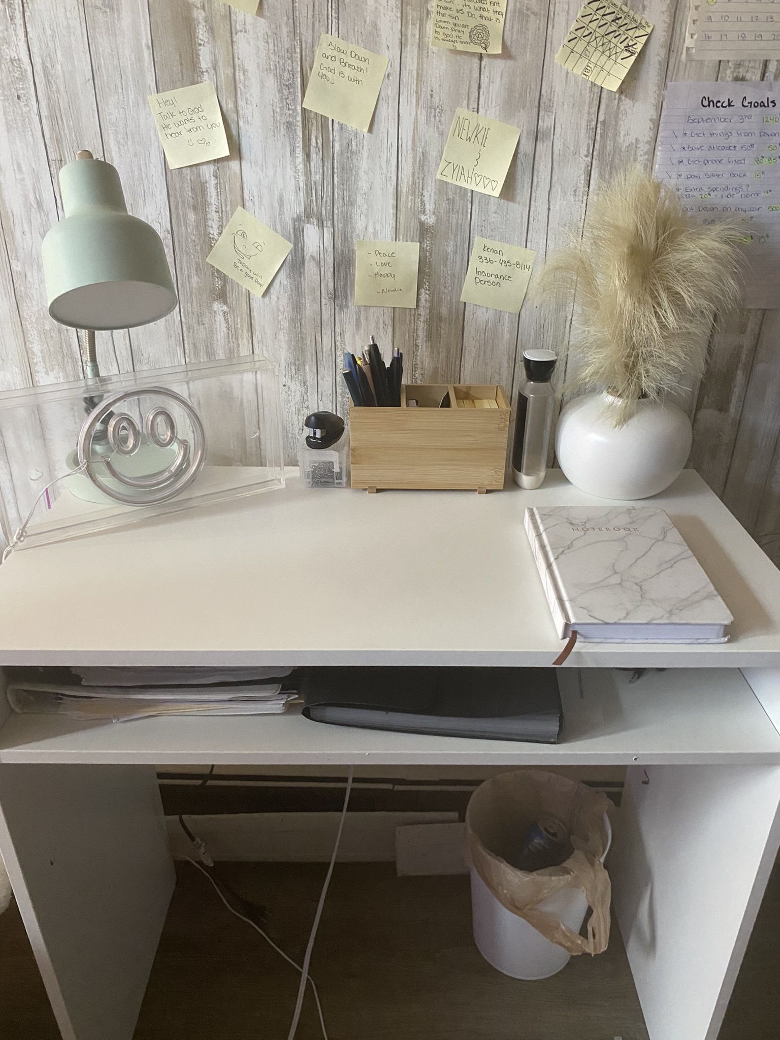 White Work Area Desk