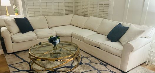 Ivory Sectional Couch Feather