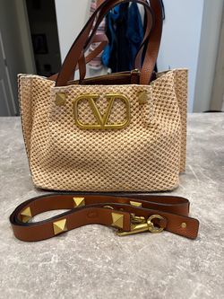 VALENTINO  RAFFIA HANDBAG/SHOULDER BAG, AUTHENTIC!