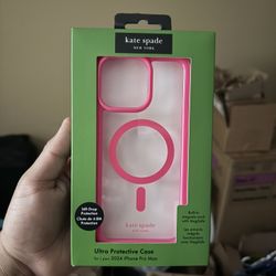 Brand New Case Mate Kate Spade Ultra Protective Case with MagSafe for iPhone 16 Pro Max - Pom Pom Pink