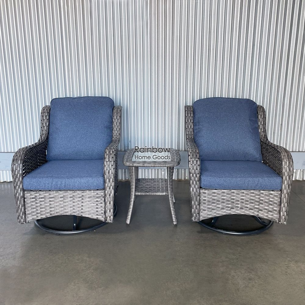 Outdoor Patio Furniture Swivel Chair Set