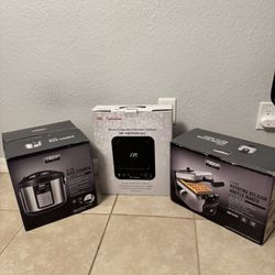 Rice Cooker, Rotating Waffle Maker And Induction Cooktop 
