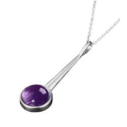 925 sterling silver amethyst, pendant necklace [.aPEN41]
