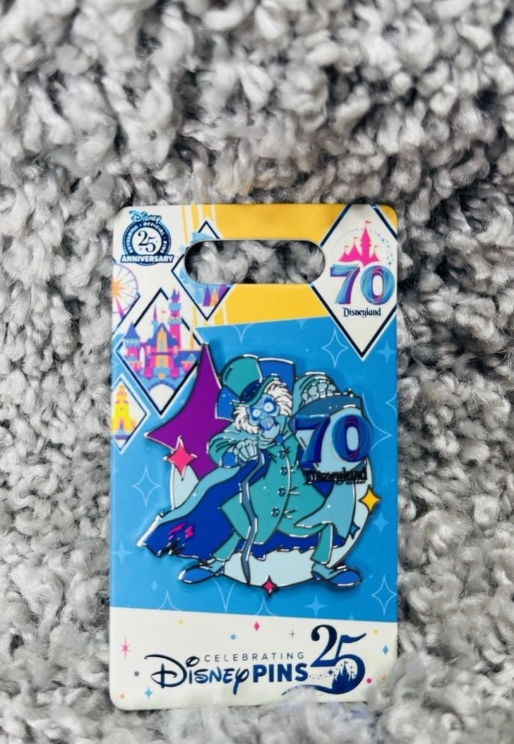 Disney Parks Disneyland 70th Anniversary Haunted Mansion Hatbox Ghost Pin New