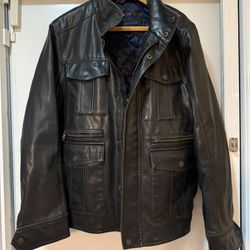 Mens XL Faux- Leather Coat