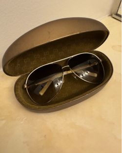 Authentic Gold Gucci Aviator Unisex Sunglasses