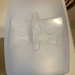 Cupcake Carrier Plastic Rectangle Clear/White/ holds 12 or 24 cupcakes or sheet cake 