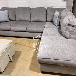 Altari Alloy / Slate Gray L Shape Sectional Couch With Chaise| Brand New @ Fast Delivery 