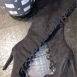 Sexy Black Heel Boots Size 7
