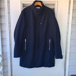 Zara Men's Navy Blue coat size XL