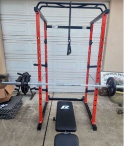 Rit Fit Power Cage With Weight Bench Set Up