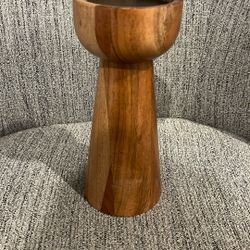 8.5” Wooden Candle Holder