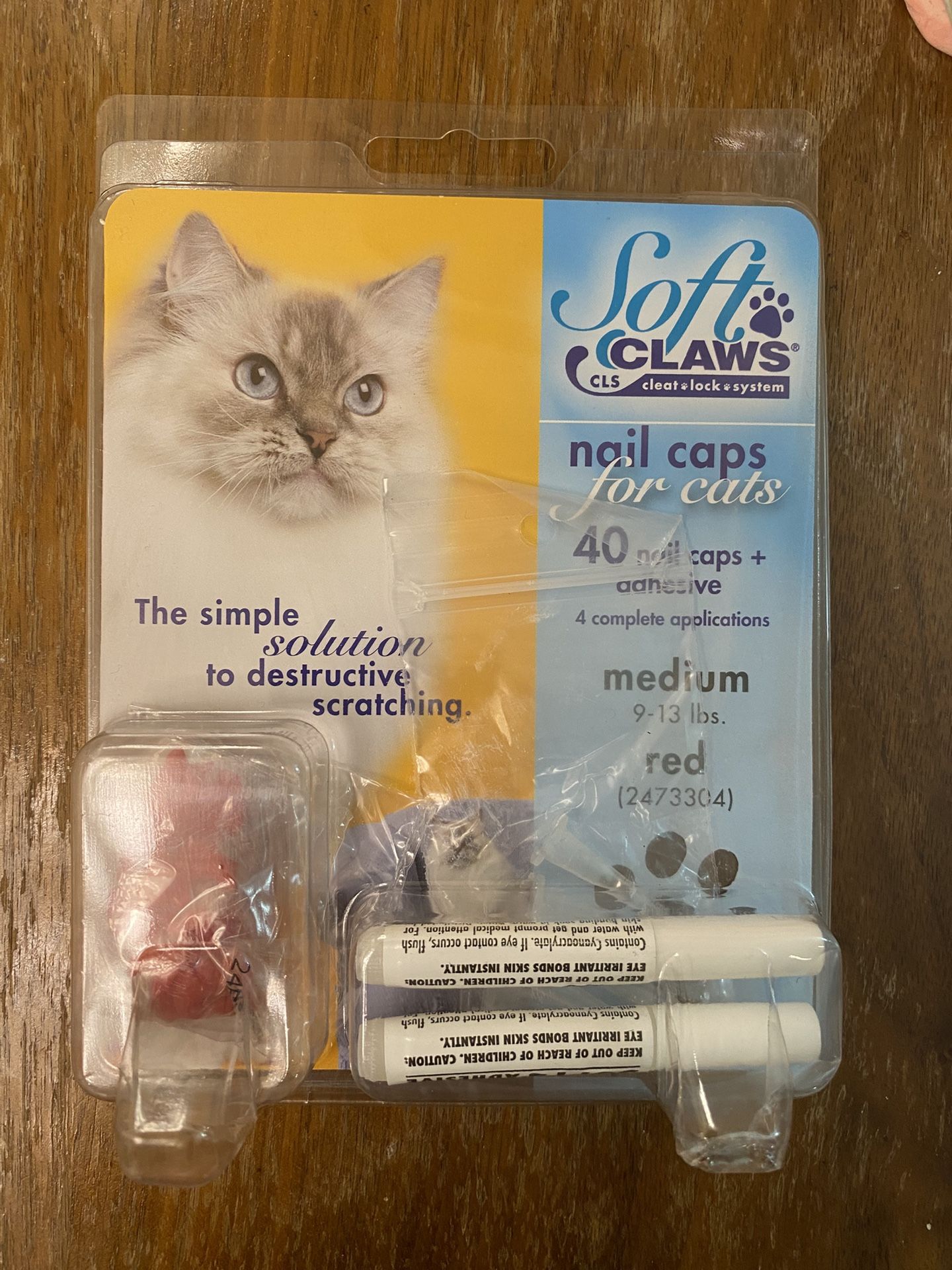 Soft Claws, Nail Caps for Cats, Small, Pink, 40 ct. Brand New