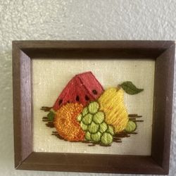 Very Small Fruit Knitted Wall frame 