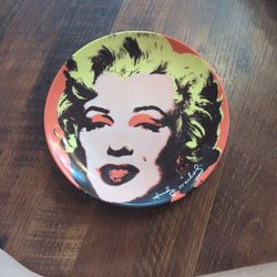 Andy Warhol Marilyn Monroe Coupe Plate Block Pop Art 1997   PINK    8.5"