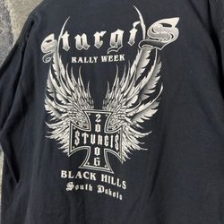 Vintage 2006 Sturgis Rally T-Shirt Mens XL Black Black Hills