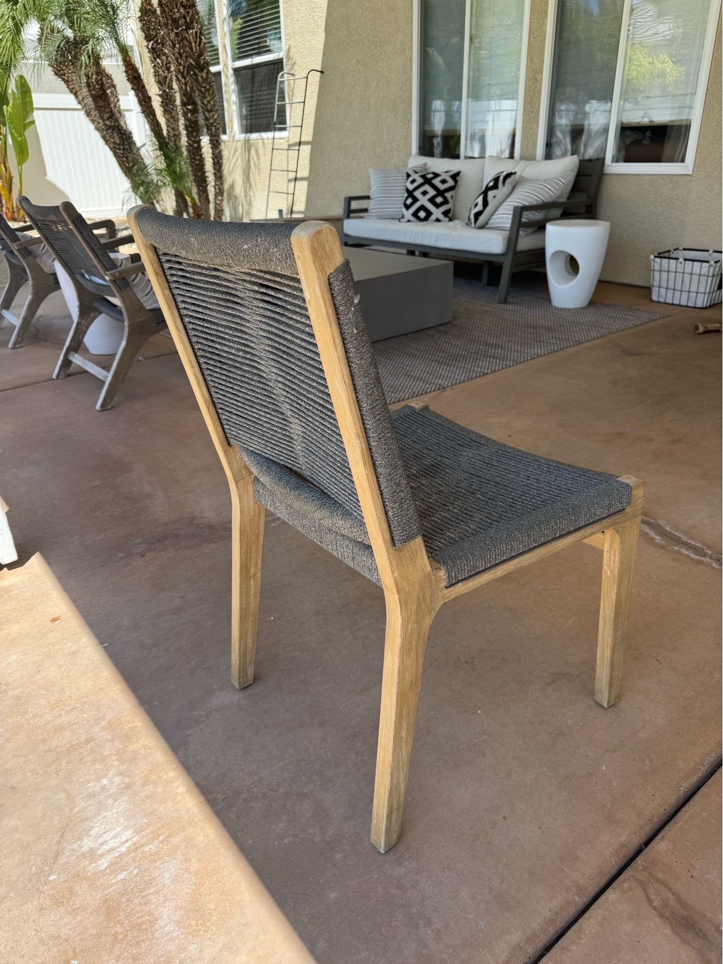 Gray Rope Dining Chairs