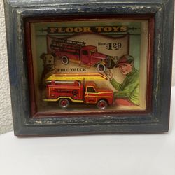 Firetruck Shadow Box Toys Of Yesterday Vintage RARE