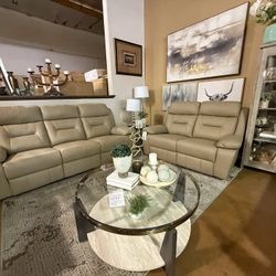 Top Grain Leather Reclining Sofa