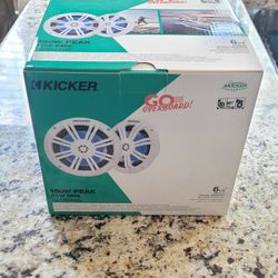 Brand new Kicker Boat marine 6.5"  speakers with RGB lights car stereo