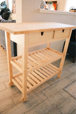 IKEA Forhoja Kitchen Cart Birch Wood