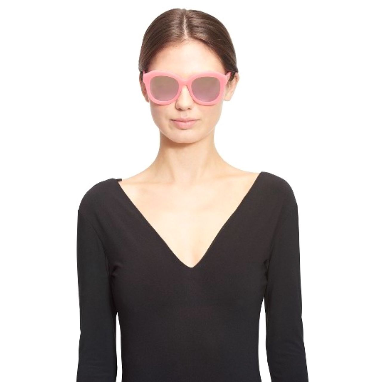 Alice + Olivia Frank Candy Pink Geometric Sunglasses Alice + Olivia Frank Candy Pink Geometric Sunglasses main image 2