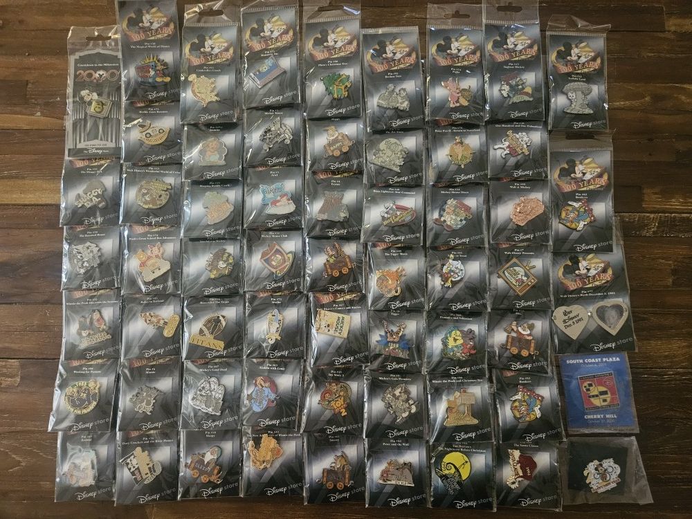 Lot of 60 New Different disney Pins-- 100 years of dreams