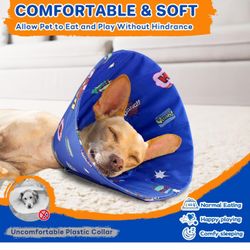 Dog Cone Alternative After Surgery, Soft Dog Cones for Large Medium Small Dogs, Adjustable Dog Cone Collar, Protective E-Collars Durable Pet Recovery 