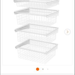 4 White Steel Drawers